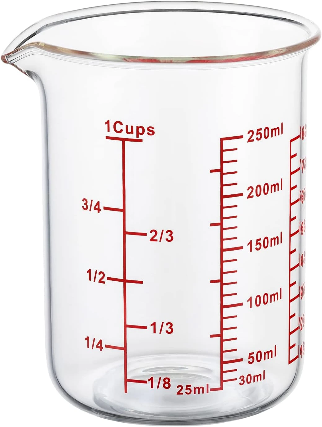 Ackers 1 cup glass measuring cup with spout for quart conversion